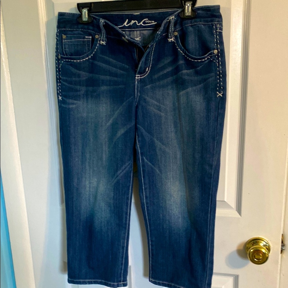 INC International Concepts Blue Ankle Cropped Jeans